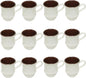 9 oz Arcadia Two-Tone Mug Round Base Melamine Set of 12- Dishwasher Safe Break-Resistant Coffee Cup Set Reusable Plastic Cup for Latte Cappuccino Cocoa Hot Tea Home Cafe Restaurants