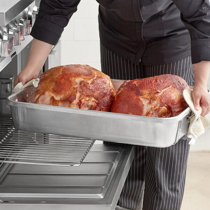 Rectangular Roaster Pan Aluminum - Roasting Pan Turkey Roaster Pan Broiler Pan Great for Chicken Lamb and Vegetable