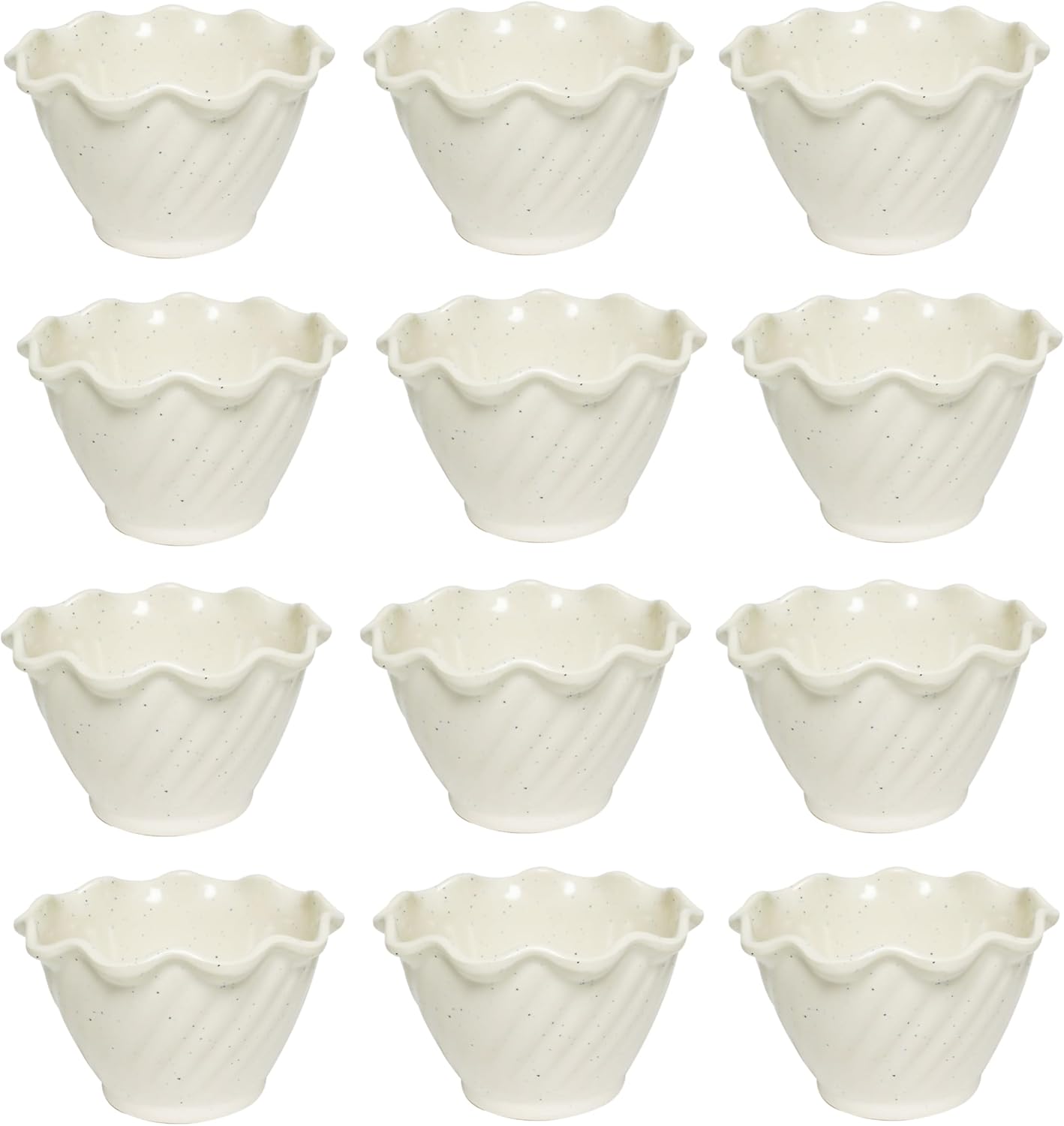 San Marino Dessert Dish Melamine Set of 12- Dishwasher Safe Break-Resistant Dinnerware Small Bowls for Side Dishes Dessert Soup Ice Cream Oatmeal Fruit Home Restaurants