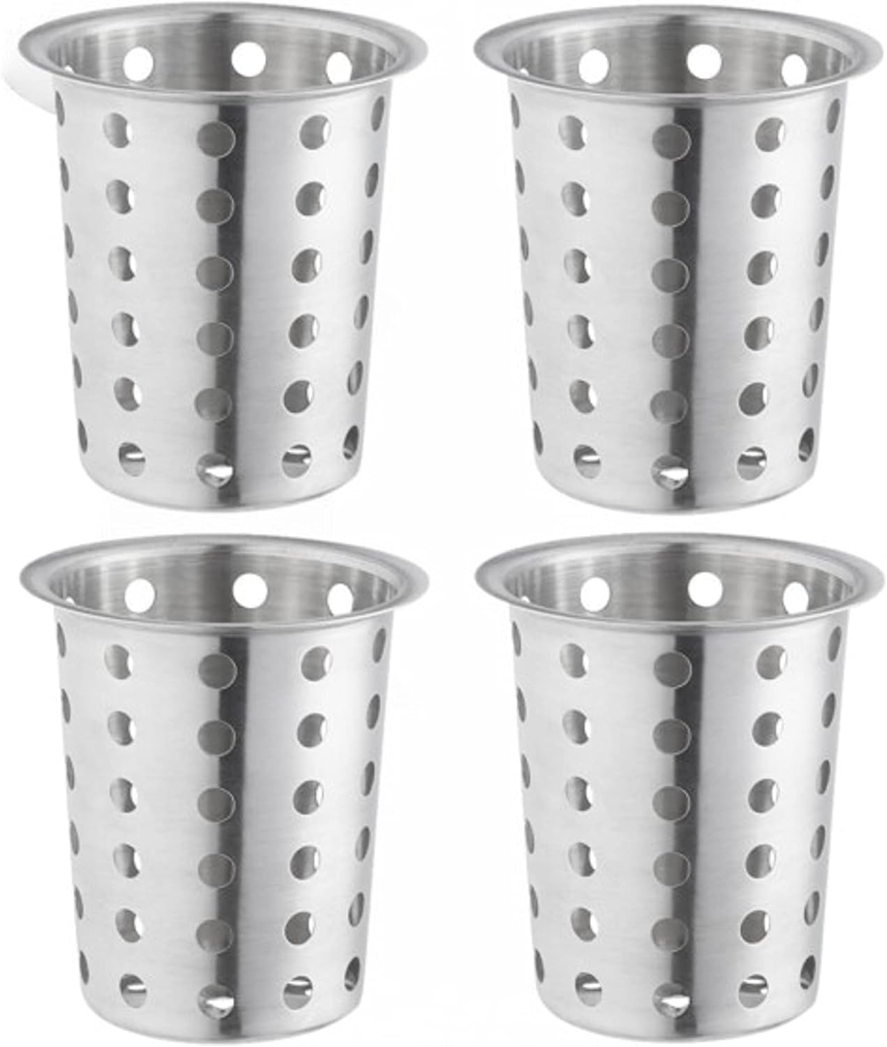 Flatware Cylinder with outer lip - Silverware Utensil Holder Kitchen Tools Flatware Holder Utensil Drying Cylinder Countertop Silverware Caddy