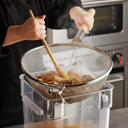 Reinforced Fine Double Mesh Strainer Nickel Plated Wire Frame & Support Handle Length- Kitchen Sieve Sifters Strainers for Sauces Gravies Tea Rice Oil Noodles and Fruits