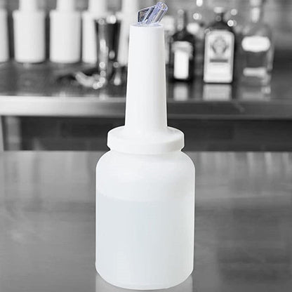 Pour and Store Fruit Juice and Liquor Pour Bottles  Set of 3- Juice Pouring Bottle Containers Bar Pour Bottles Plastic Juice Pour Bottles Plastic Barware for Bars & Event