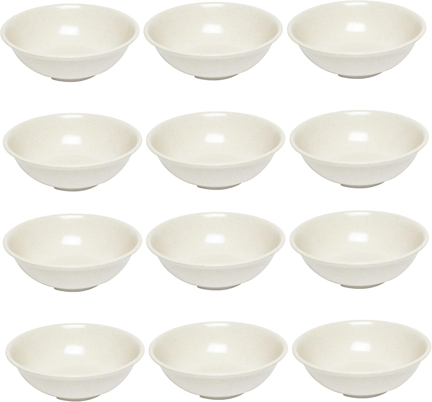 San Marino Dessert Dish Melamine Set of 12- Dishwasher Safe Break-Resistant Dinnerware Small Bowls for Side Dishes Dessert Soup Ice Cream Oatmeal Fruit Home Restaurants