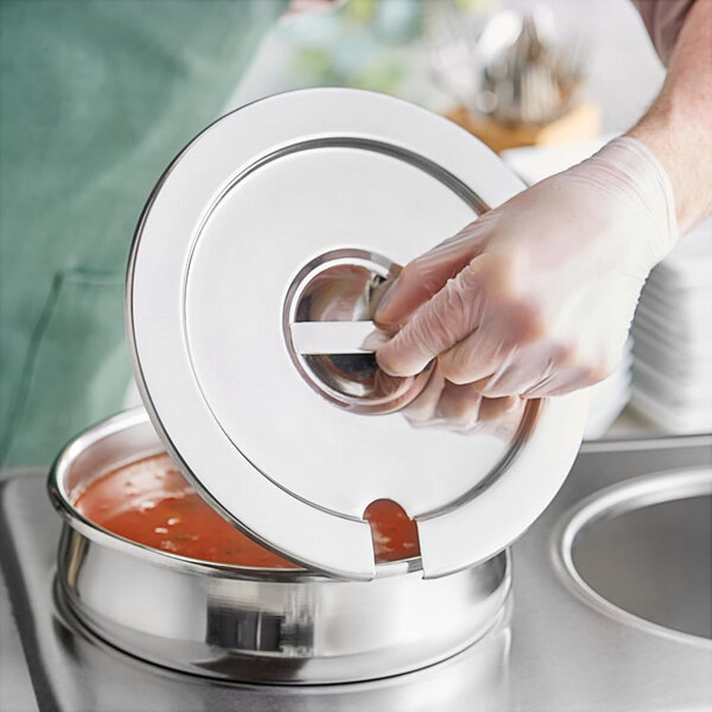 Stainless Steel Vegetable Inset Pan - for Soup Warmer and Soup Chafer Soup Pot Soup Station Applicable for Kitchen Hotel Catering Restaurant Buffet Parties Banquets