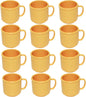 10 oz Mug Melamine Set of 12- Dishwasher Safe Break-Resistant Coffee Cup Set Reusable Plastic Cup for Latte Cappuccino Cocoa Hot Tea Mocha Home Cafe Restaurants