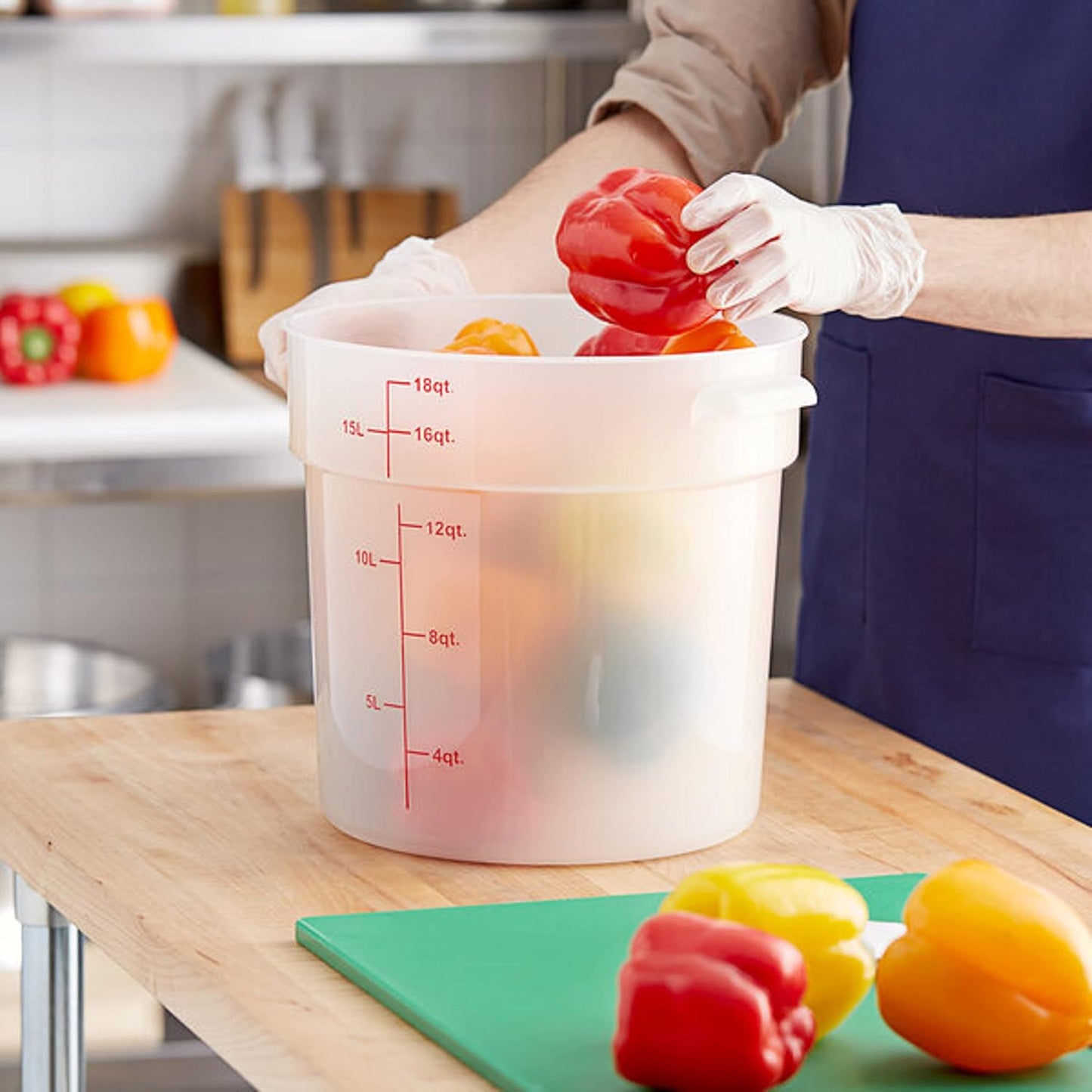 Round Food Storage Container Translucent Polypropylene- Commercial Food Storage Containers Meal Prep Containers Reusable Food Containers for Pantry Kitchen Storage Organization