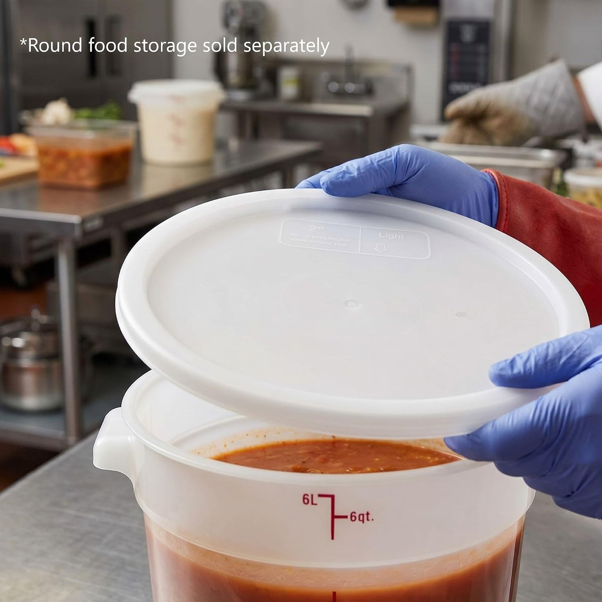 Round Food Storage Container Polypropylene - Commercial Food Storage Containers Meal Prep Containers Reusable Food Containers for Pantry Kitchen Storage Organization
