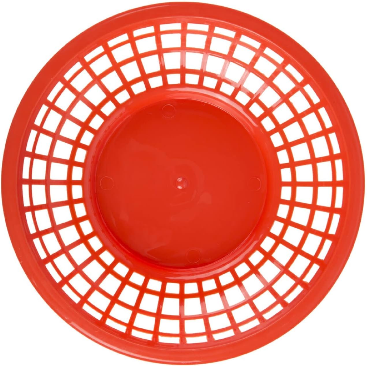 8" Round Fast Food Basket Plastic Set of 12- Fry Fast Food Reusable Foodservice Restaurant Diner Tray Plates Restaurant Supplies Deli Serving Chicken Burgers Sandwiches & Fries