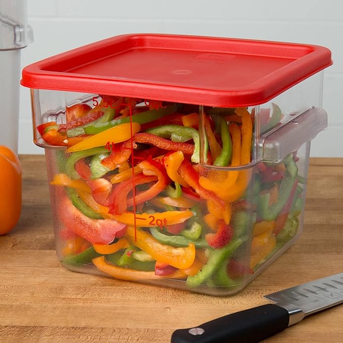 Polycarbonate Square Food Storage Container - Commercial Food Storage Containers Meal Prep Containers Reusable Food Containers for Pantry Kitchen Storage Organization