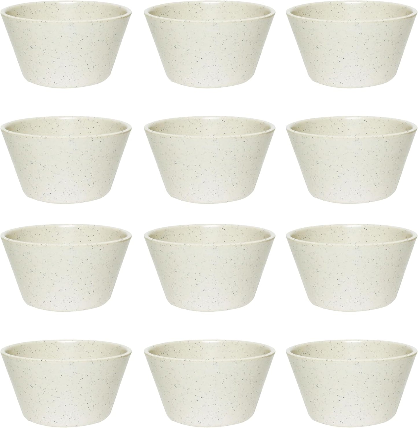 San Marino Dessert Dish Melamine Set of 12- Dishwasher Safe Break-Resistant Dinnerware Small Bowls for Side Dishes Dessert Soup Ice Cream Oatmeal Fruit Home Restaurants