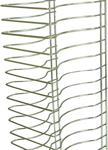 15 Tier Pizza Pan Rack Chrome Plated - Pizza Pan Rack Holder Safe Sturdy 15- Slot Pizza Pan Rack for Pizza Pan Pizza Trays Pizza Screens for Home Kitchen Restaurant Catering