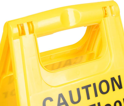 24" x 12" Caution Wet Floor Sign Yellow Color- Double-Sided Safety Warning Signs for Commercial Use A Frame 24 Inches Height Bilingual Warning Sign