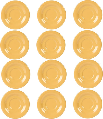 5-1/2” Saucer Melamine Set of 12 for Bouillon Cup/Mug Cup - Dishwasher Safe Break-Resistant Appetizer Dessert Plates Coffee Cup Saucers Drinkware Home Cafe Restaurants