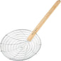Mesh Skimmer Galvanized Steel with Natural Bamboo Handle- Spider Strainer Ladle Kitchen Frying Food Pasta Spaghetti for Cooking and Frying Pasta Strainer Spoon