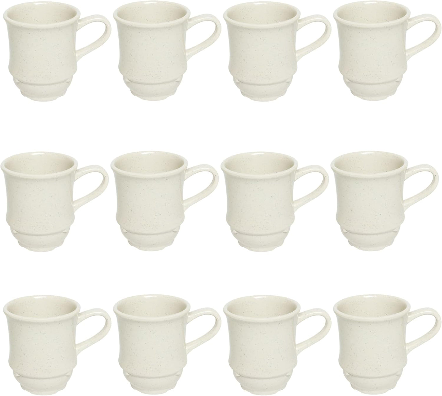 San Marino Mug Melamine Set of 12- Dishwasher Safe Break-Resistant Coffee Cup Set Reusable Plastic Cup for Latte Cappuccino Cocoa Hot Tea Mocha Home Cafe Restaurants