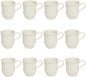 San Marino Mug Melamine Set of 12- Dishwasher Safe Break-Resistant Coffee Cup Set Reusable Plastic Cup for Latte Cappuccino Cocoa Hot Tea Mocha Home Cafe Restaurants