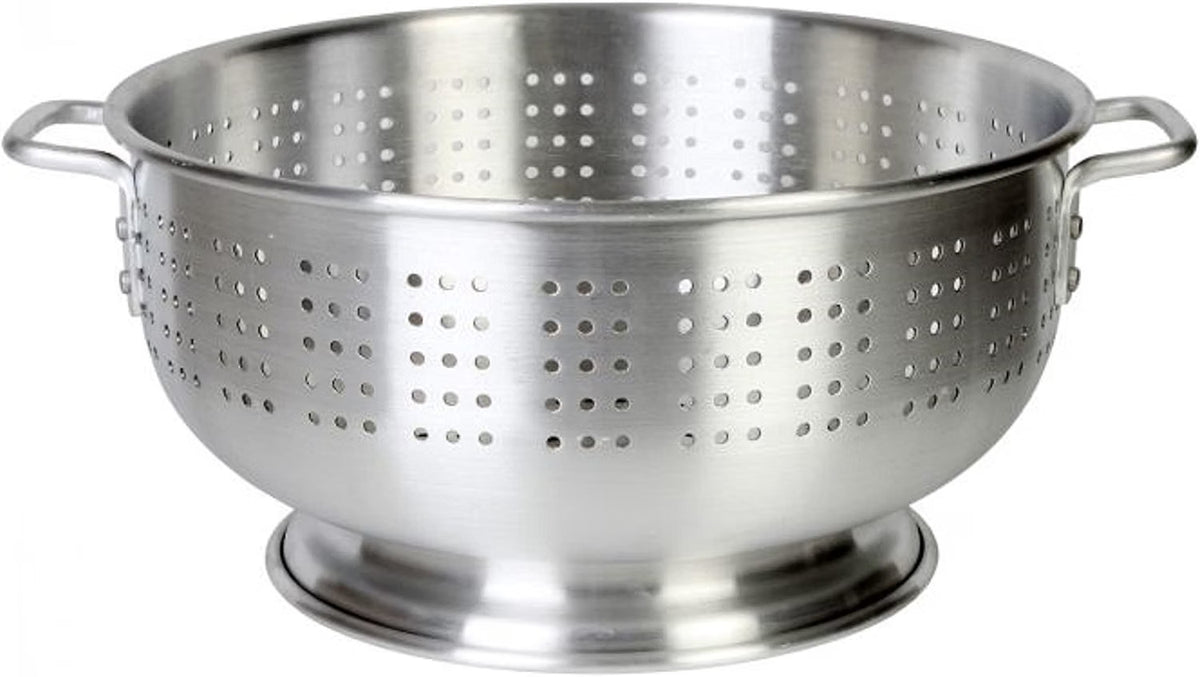 Aluminum Heavy Duty Colander with Handles and Stable Base - Pasta Spaghetti Berry Fruit Vegetable Kitchen Food Strainer Basket