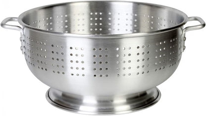 Aluminum Heavy Duty Colander with Handles and Stable Base - Pasta Spaghetti Berry Fruit Vegetable Kitchen Food Strainer Basket
