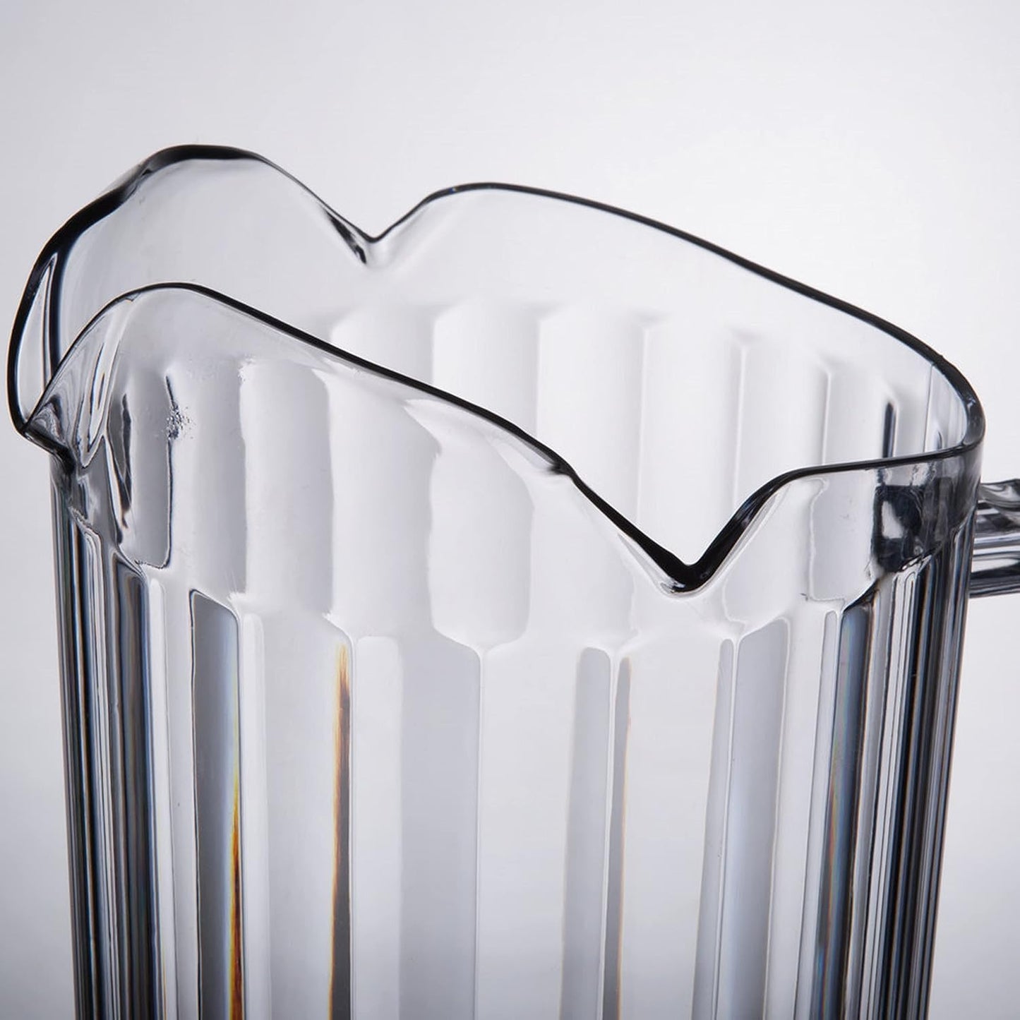 Three Spouts Water Pitcher Polycarbonate Clear Color Set of 2 - Beverage Serveware Carafe Clear Pitcher for Mimosa Bar Brunch Cold Water Juice Milk Iced Tea Lemonade