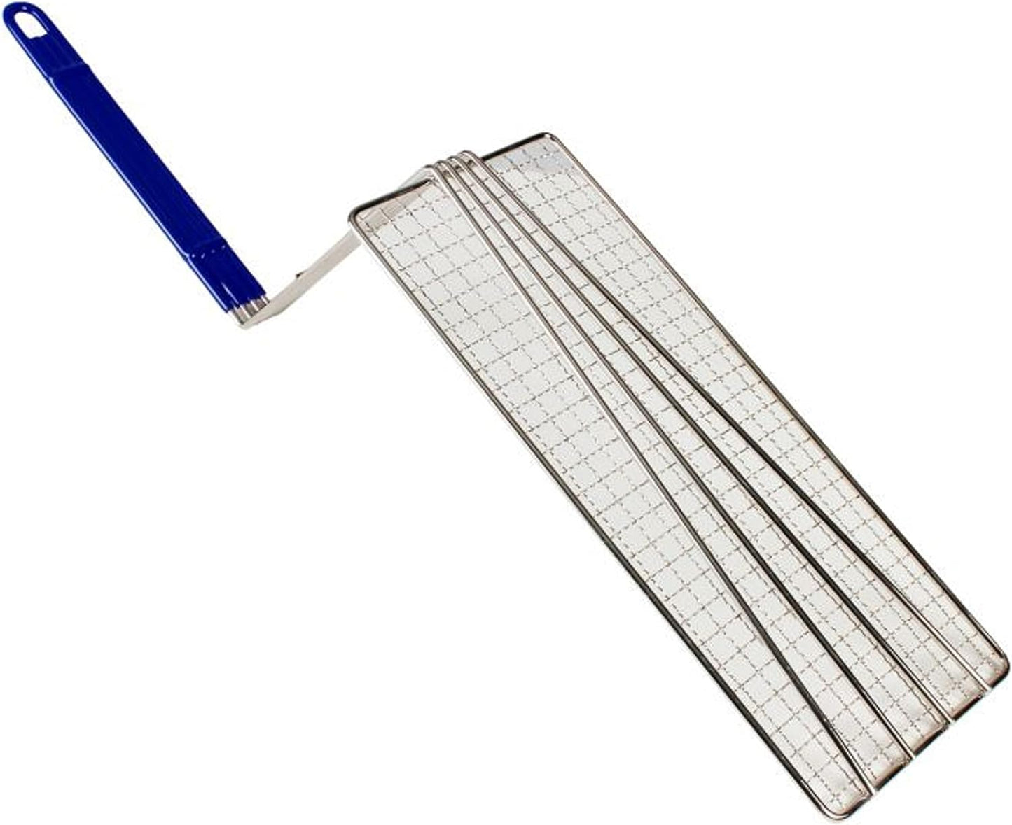 Rectangular Deep Fry Basket Press Heavy Duty Nickel Plated Iron with Coated Handle - for Home and Restaurant Kitchen Frying Chips Fish Sausages