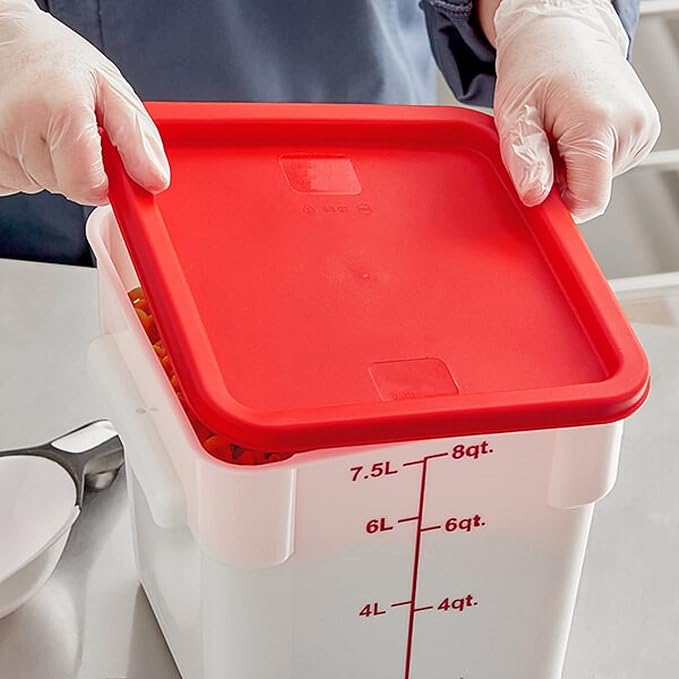 Polycarbonate Square Food Storage Container - Commercial Food Storage Containers Meal Prep Containers Reusable Food Containers for Pantry Kitchen Storage Organization