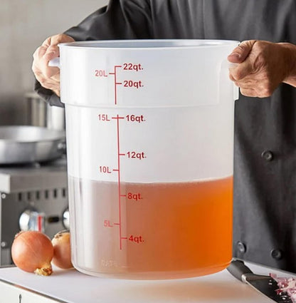 Round Food Storage Container Translucent Polypropylene- Commercial Food Storage Containers Meal Prep Containers Reusable Food Containers for Pantry Kitchen Storage Organization