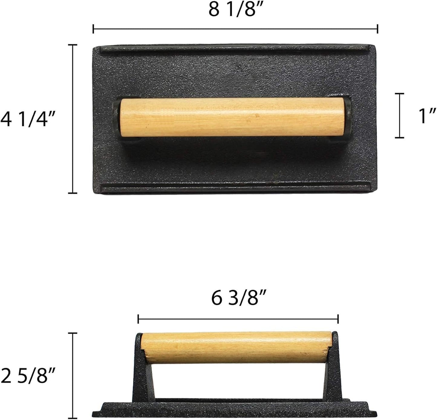 Steak Weight Cast Iron with Wooden Handle - Grill Press Bacon Press Meat Steak Sandwich for Griddle Grill Press Burger Press Griddle Press Meat Press