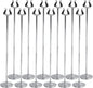 Stainless Steel Harp Style Table Sign Menu Holder with Heavy Base Set of 12- Table Number Holder Display Table Card Holders Stand for Centerpieces Wedding Reception Party Birthday