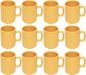 8 oz Mug Melamine Set of 12- Dishwasher Safe Break-Resistant Coffee Cup Set Reusable Plastic Cup for Latte Cappuccino Cocoa Hot Tea Mocha Home Cafe Restaurants