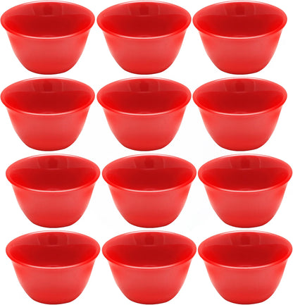 Bouillon Cup Color Melamine Set of 12- Dishwasher Safe Break-Resistant Reusable Bowls Serving Soup Bowl Broth Cups Soup Bowls Ice Cream Dipping Sauce