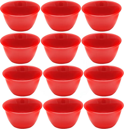 Bouillon Cup Color Melamine Set of 12- Dishwasher Safe Break-Resistant Reusable Bowls Serving Soup Bowl Broth Cups Soup Bowls Ice Cream Dipping Sauce