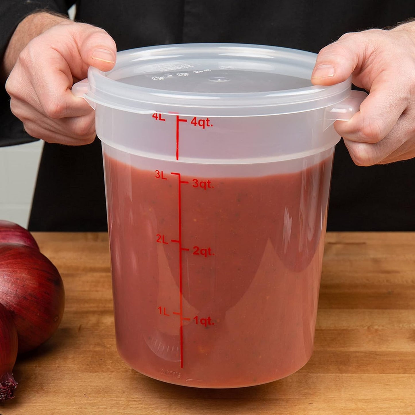 Round Food Storage Container Translucent Polypropylene- Commercial Food Storage Containers Meal Prep Containers Reusable Food Containers for Pantry Kitchen Storage Organization