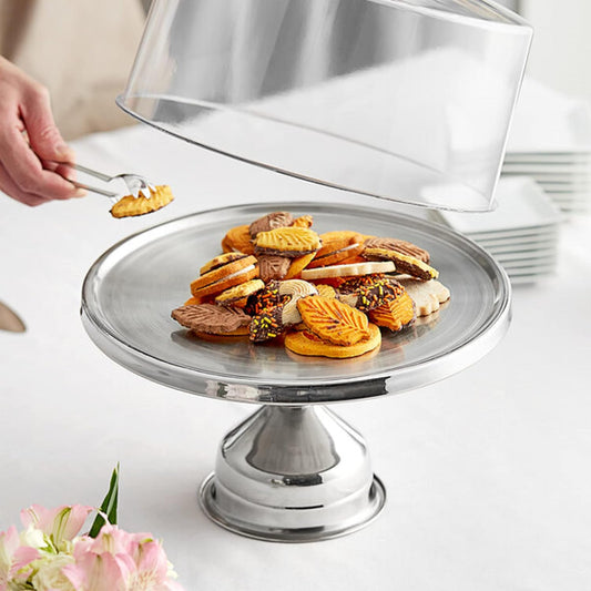 13-1/4" x 6" Stainless Steel Round Cake Stand - Round Dessert Stand Cupcake Stand Multifunctional Cake Holder Serving Platter for Birthday Parties Weddings Baby Shower and Other Events