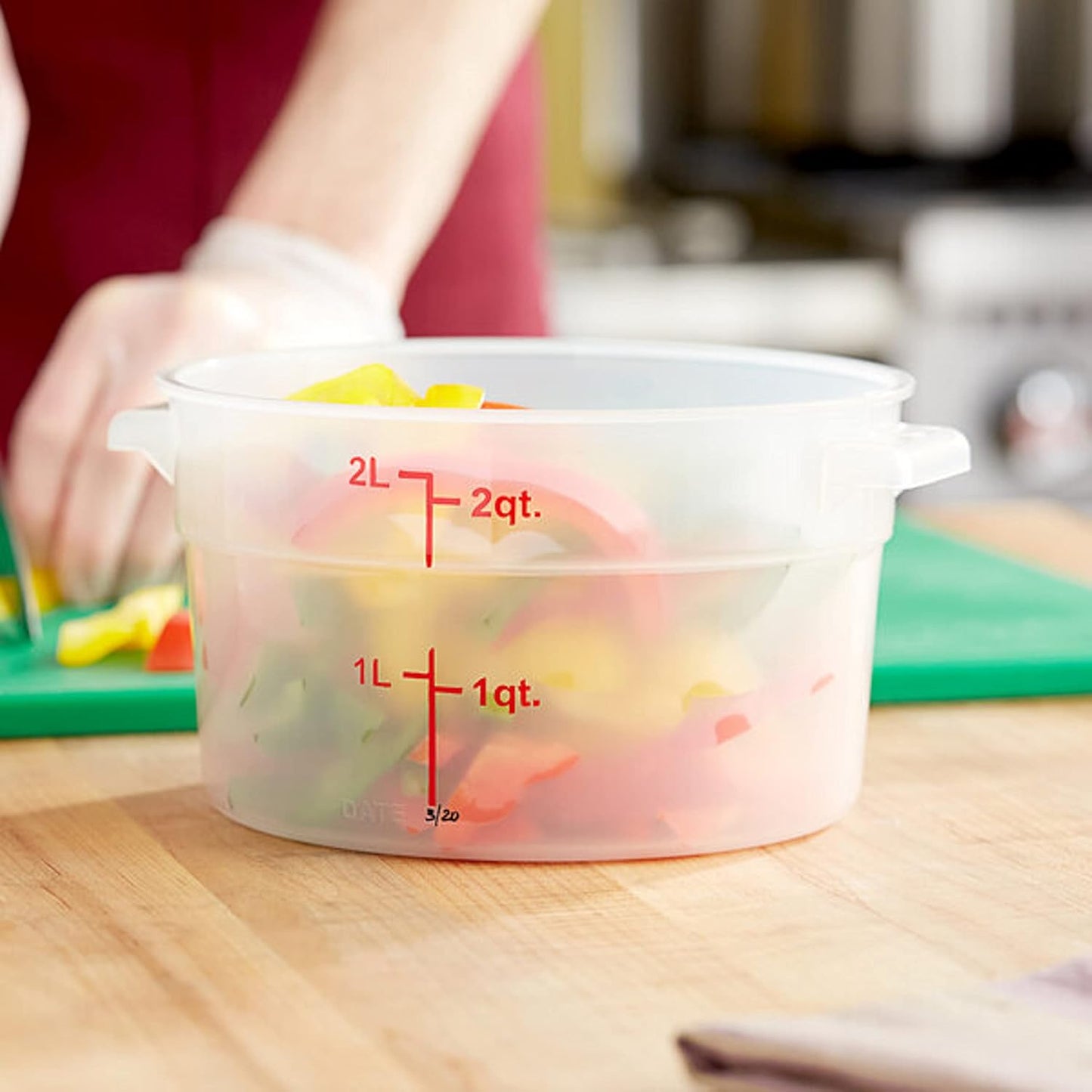 Round Food Storage Container Translucent Polypropylene- Commercial Food Storage Containers Meal Prep Containers Reusable Food Containers for Pantry Kitchen Storage Organization