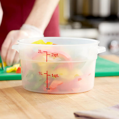 Round Food Storage Container Translucent Polypropylene- Commercial Food Storage Containers Meal Prep Containers Reusable Food Containers for Pantry Kitchen Storage Organization