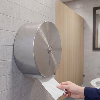 10-1/2" x 4-1/2" Stainless Steel Jumbo Roll Toilet Tissue Dispenser - Wall Mount Stainless Steel 9 Inch Roll Toilet Paper Holder Bath Tissue Dispenser Lock Key