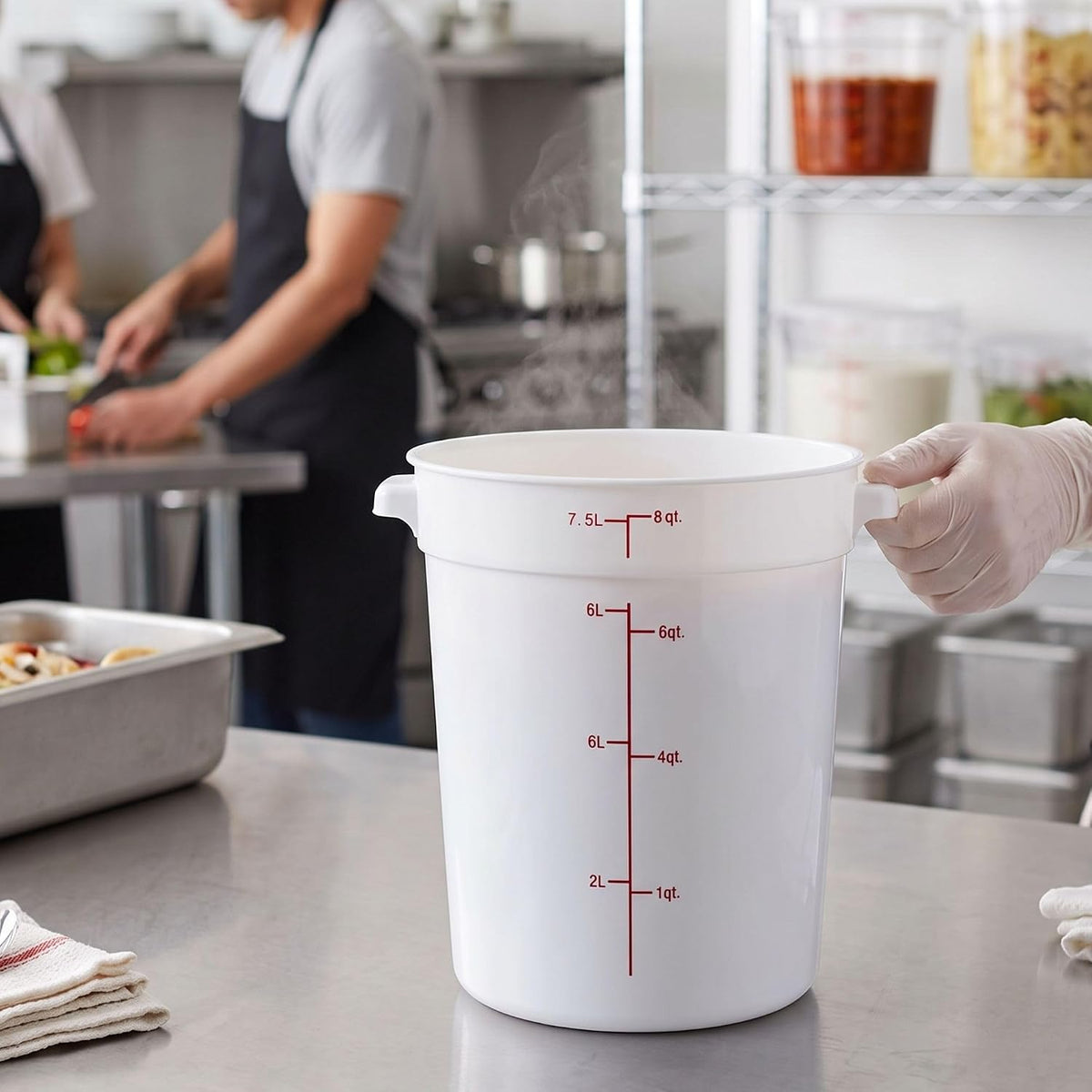 Round Food Storage Container Polypropylene - Commercial Food Storage Containers Meal Prep Containers Reusable Food Containers for Pantry Kitchen Storage Organization