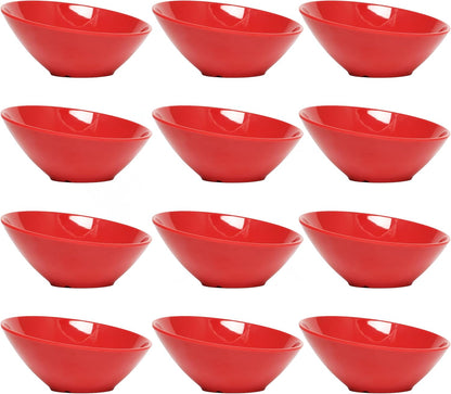 Cascading Bowl Melamine Set of 12- Dishwasher Safe Break-Resistant Serving Bowl Serving Dishes for Salads Rice Pasta Dessert Side Dishes Dinner Parties