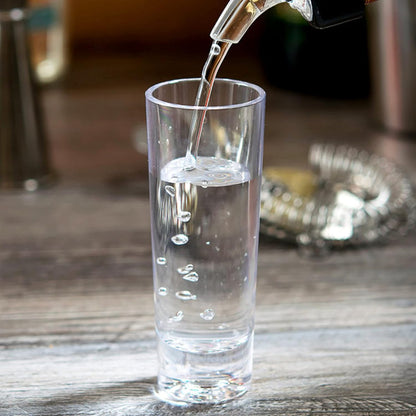 Straight Round Shot Glass Polycarbonate with Heavy Base Clear Color Set of 2- Liquor Plastic Drinking Glass Clear Shot Glass Tequila Shots for Whiskey Tequila Vodka Espresso