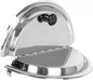 Hinged Stainless Steel Inset Cover Fits 11 qt Inset Pan with Plastic knob and Notched for ladle- for Soup Warmer and Soup Chafer for Catering Buffet Parties Banquets Commercial