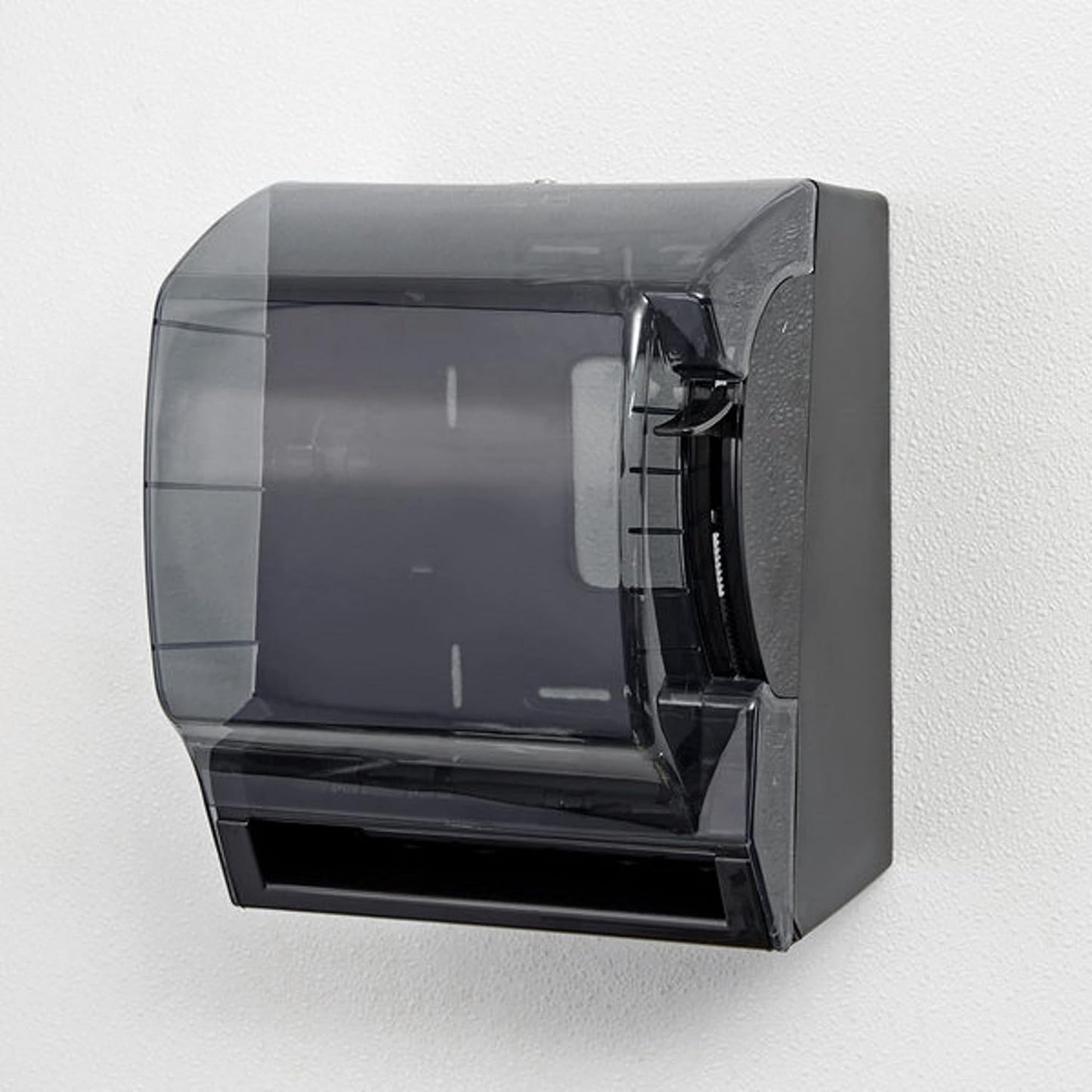 Square Plastic Lever Roll Paper Towel Dispenser 11" x 10-1/2" x 13-1/2"-Manual Towel Dispenser Tissue Holder Wall Mounted Dispenser with Zero Waste for Home and Business