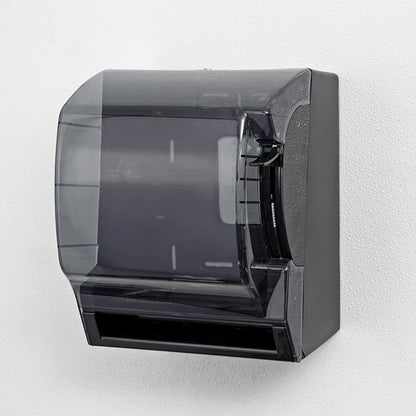 Square Plastic Lever Roll Paper Towel Dispenser 11" x 10-1/2" x 13-1/2"-Manual Towel Dispenser Tissue Holder Wall Mounted Dispenser with Zero Waste for Home and Business