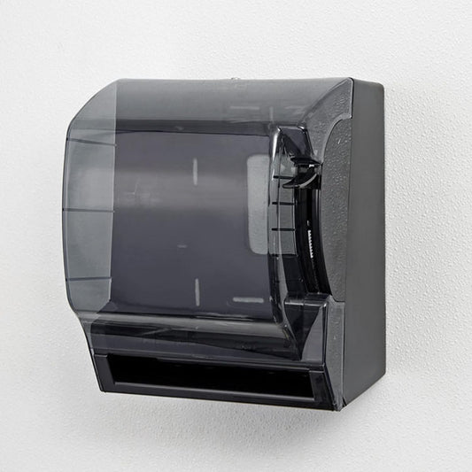 Square Plastic Lever Roll Paper Towel Dispenser 11" x 10-1/2" x 13-1/2"-Manual Towel Dispenser Tissue Holder Wall Mounted Dispenser with Zero Waste for Home and Business