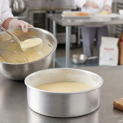 Aluminum Round Layer Cake Baking Pan Set of 3 - Bakeware for Cake Pizza Layer Cake Pans Easy Releasing Cake Baking Pans Circle Cake Pans Cake Tin Cheesecake Mold