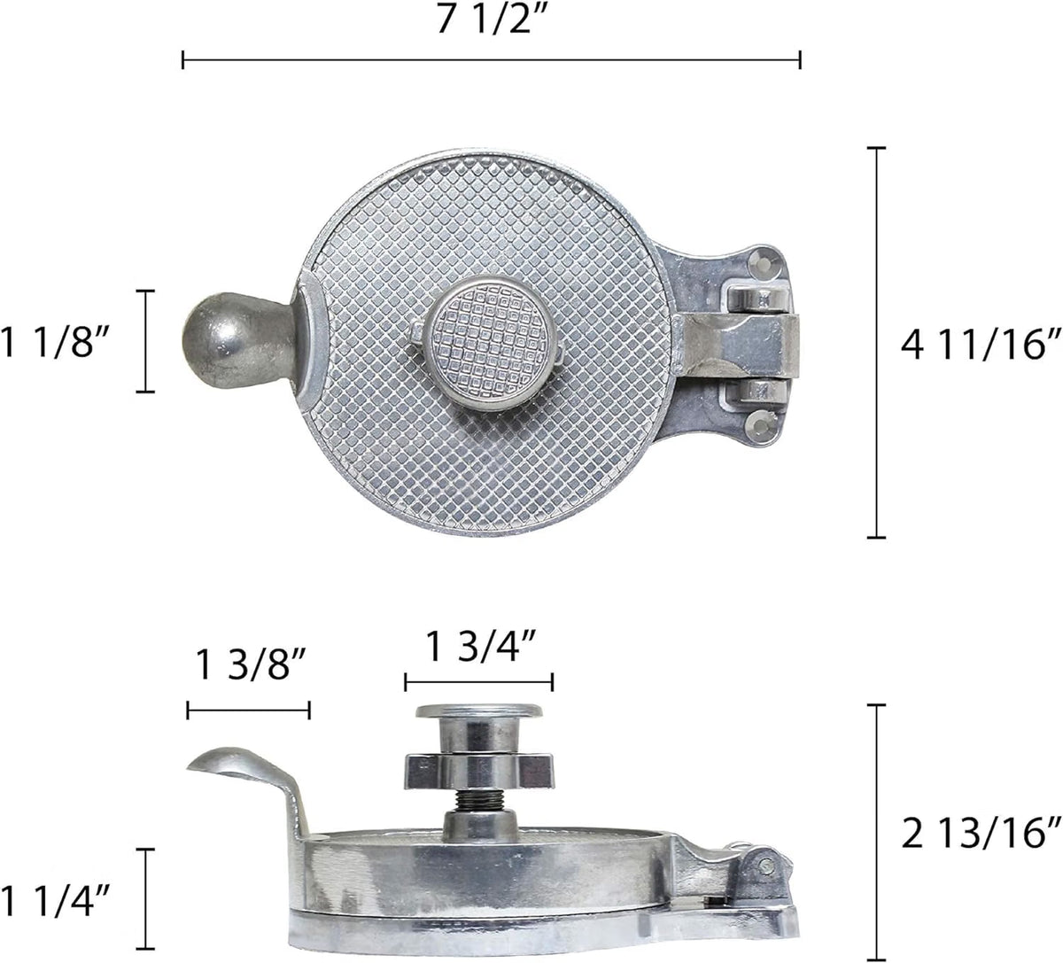 4-1/2" Heavy Duty Adjustable Hamburger Press Aluminum- Adjustable from 1/8" to 3/8" Hamburger Press Patty Maker Meat Beef Cheese Veggie Burger Maker for Grill Griddle BBQ Barbecue