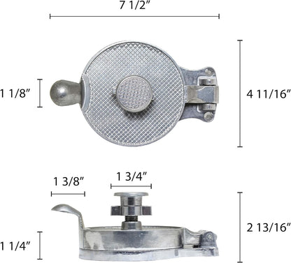 4-1/2" Heavy Duty Adjustable Hamburger Press Aluminum- Adjustable from 1/8" to 3/8" Hamburger Press Patty Maker Meat Beef Cheese Veggie Burger Maker for Grill Griddle BBQ Barbecue