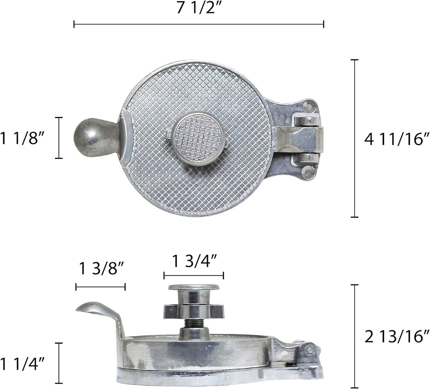 4-1/2" Heavy Duty Adjustable Hamburger Press Aluminum- Adjustable from 1/8" to 3/8" Hamburger Press Patty Maker Meat Beef Cheese Veggie Burger Maker for Grill Griddle BBQ Barbecue