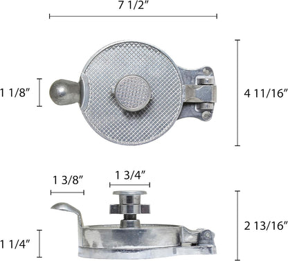 4-1/2" Heavy Duty Adjustable Hamburger Press Aluminum- Adjustable from 1/8" to 3/8" Hamburger Press Patty Maker Meat Beef Cheese Veggie Burger Maker for Grill Griddle BBQ Barbecue