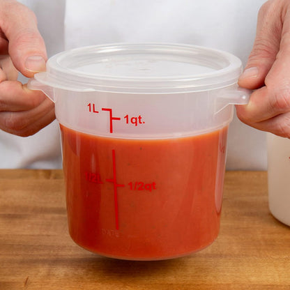 Round Food Storage Container Translucent Polypropylene- Commercial Food Storage Containers Meal Prep Containers Reusable Food Containers for Pantry Kitchen Storage Organization