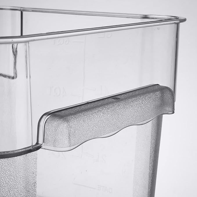 Polycarbonate Square Food Storage Container - Commercial Food Storage Containers Meal Prep Containers Reusable Food Containers for Pantry Kitchen Storage Organization